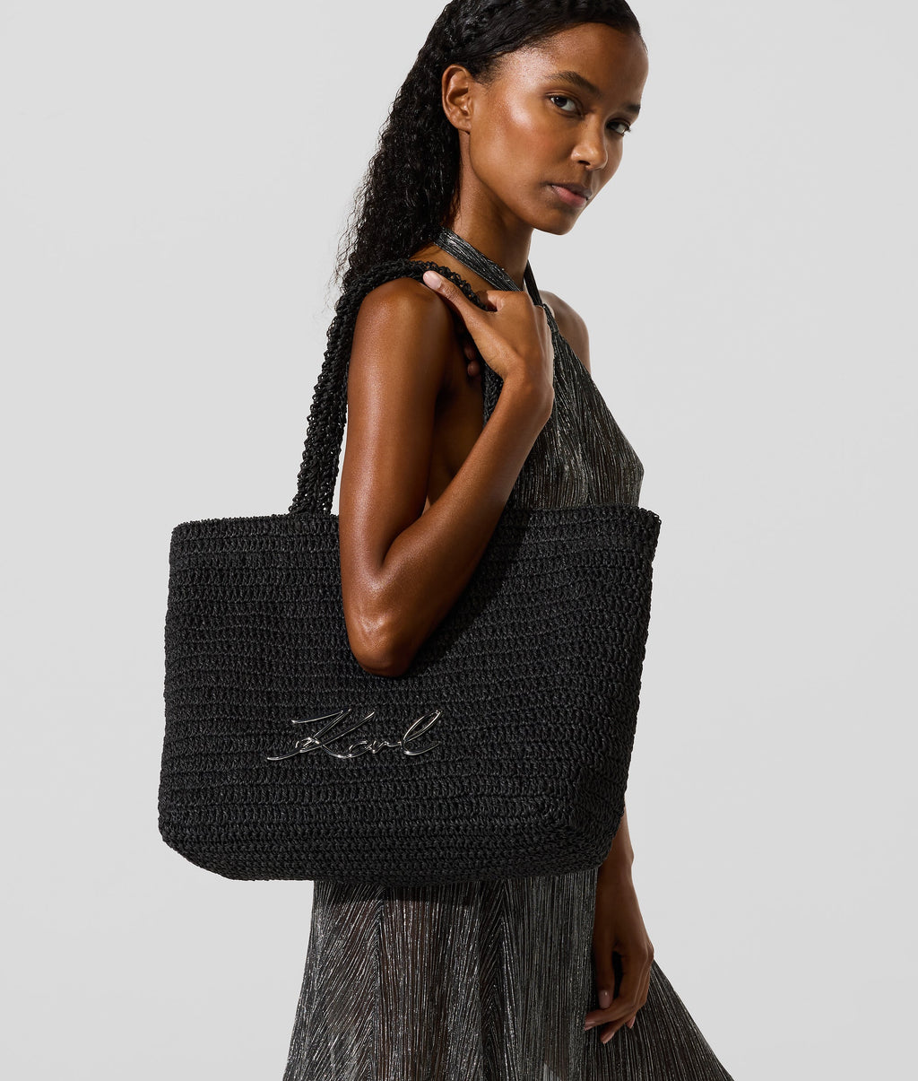 K/Signature crochet beach bag