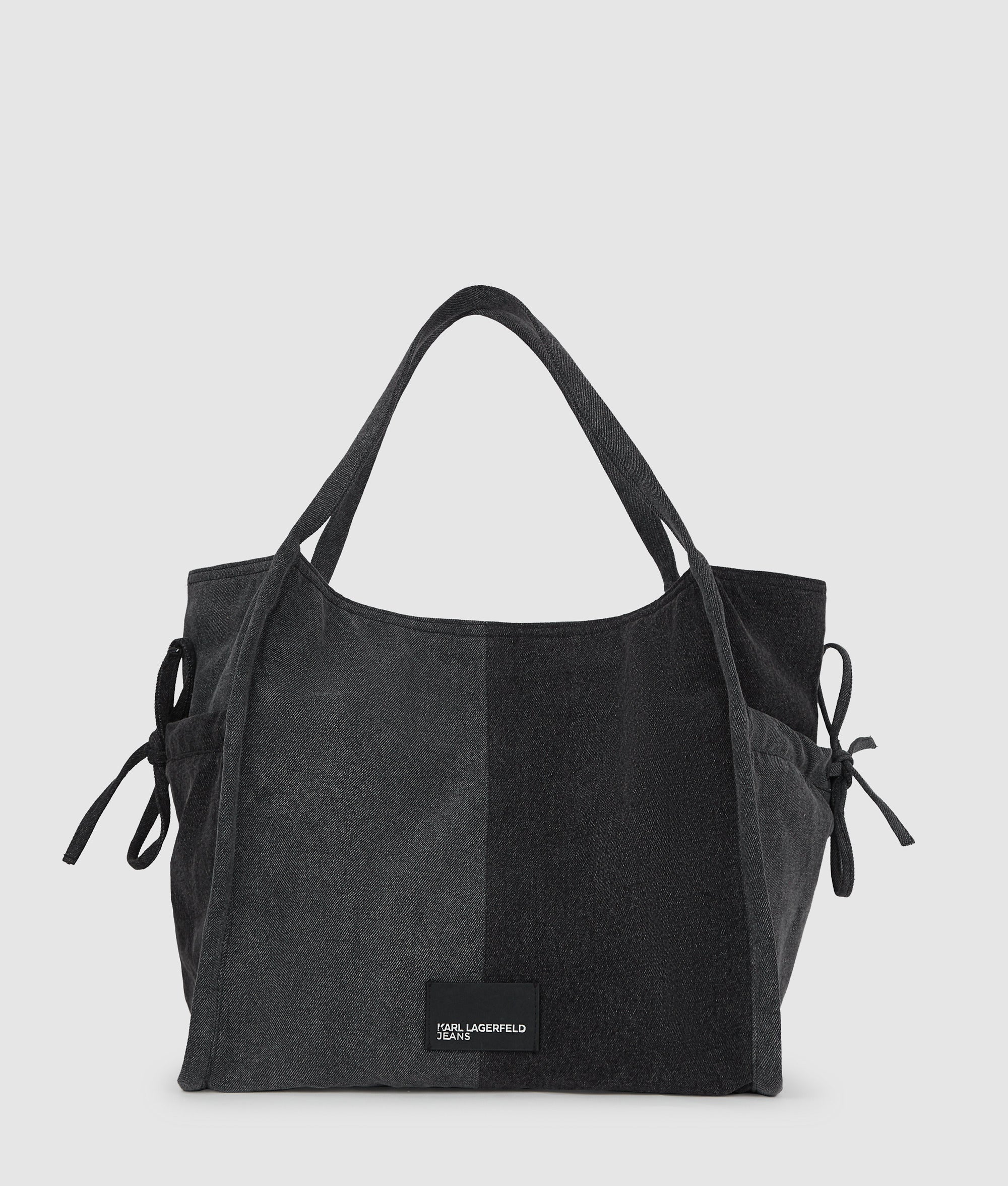 Two-tone denim shopper