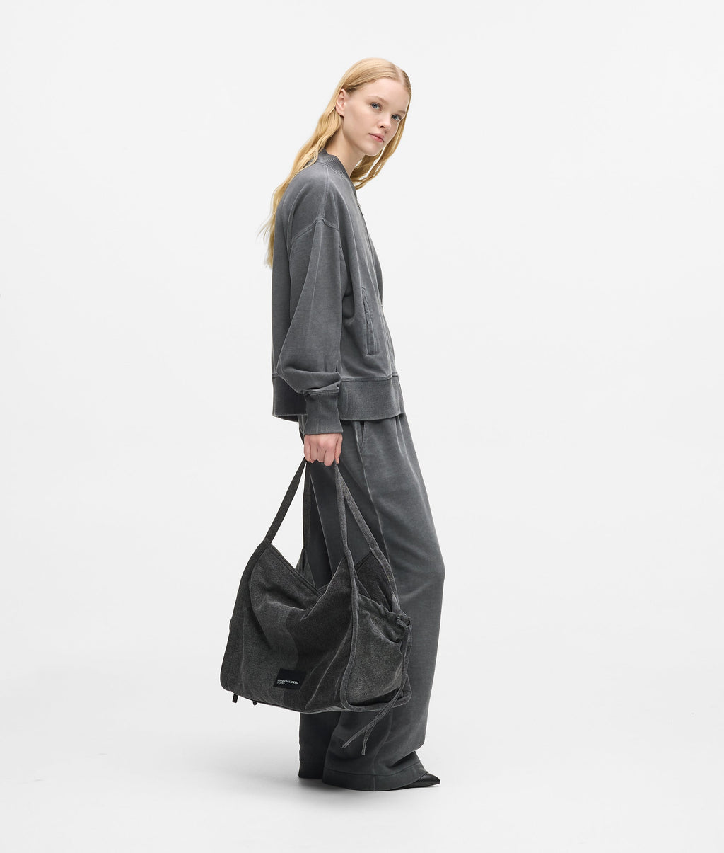 Two-tone denim shopper