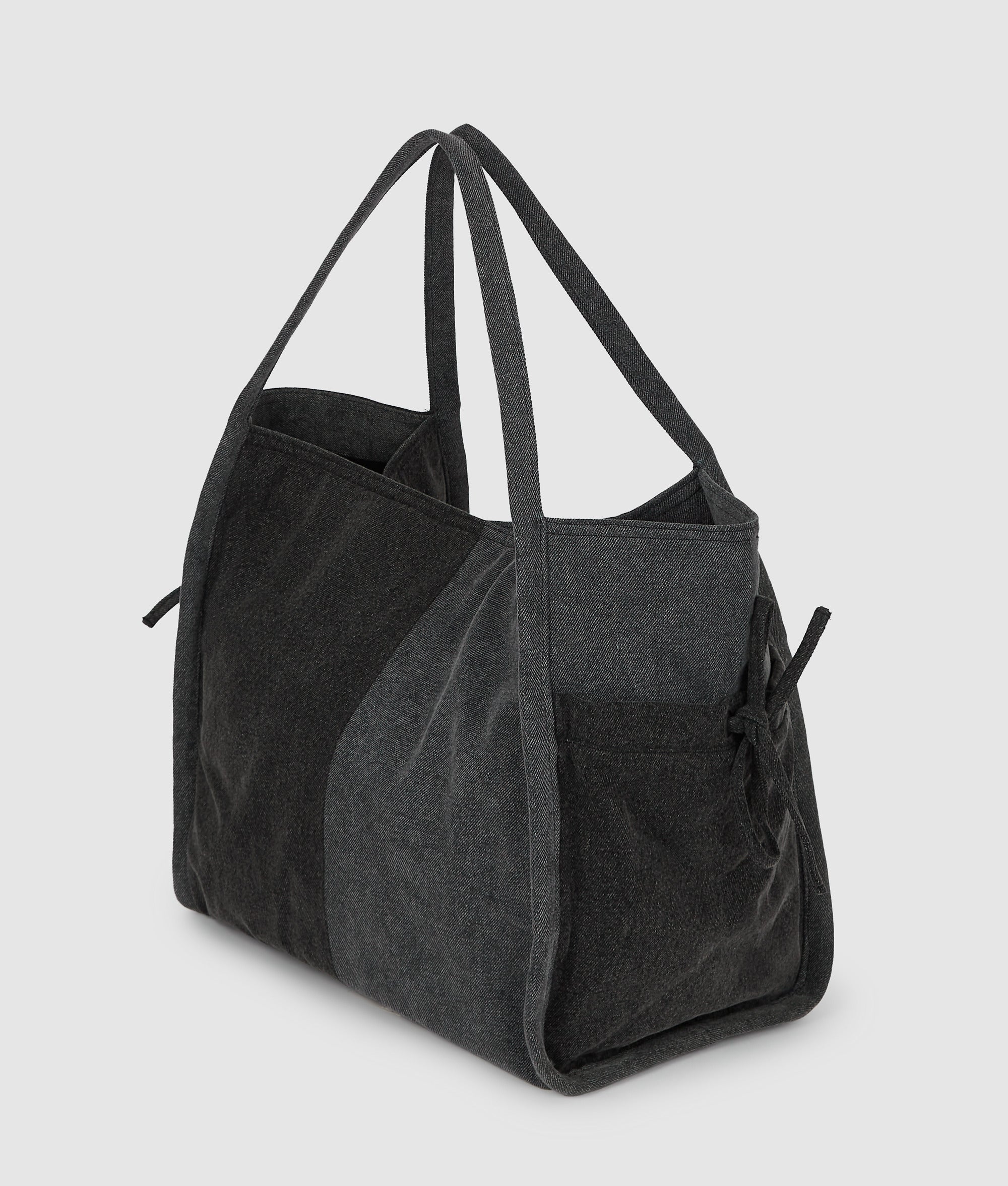 Two-tone denim shopper