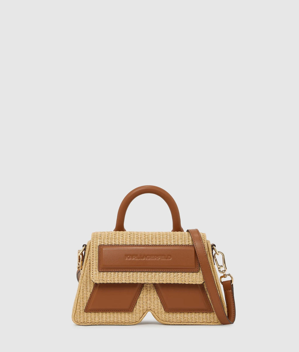 Ikon K woven top handle bag