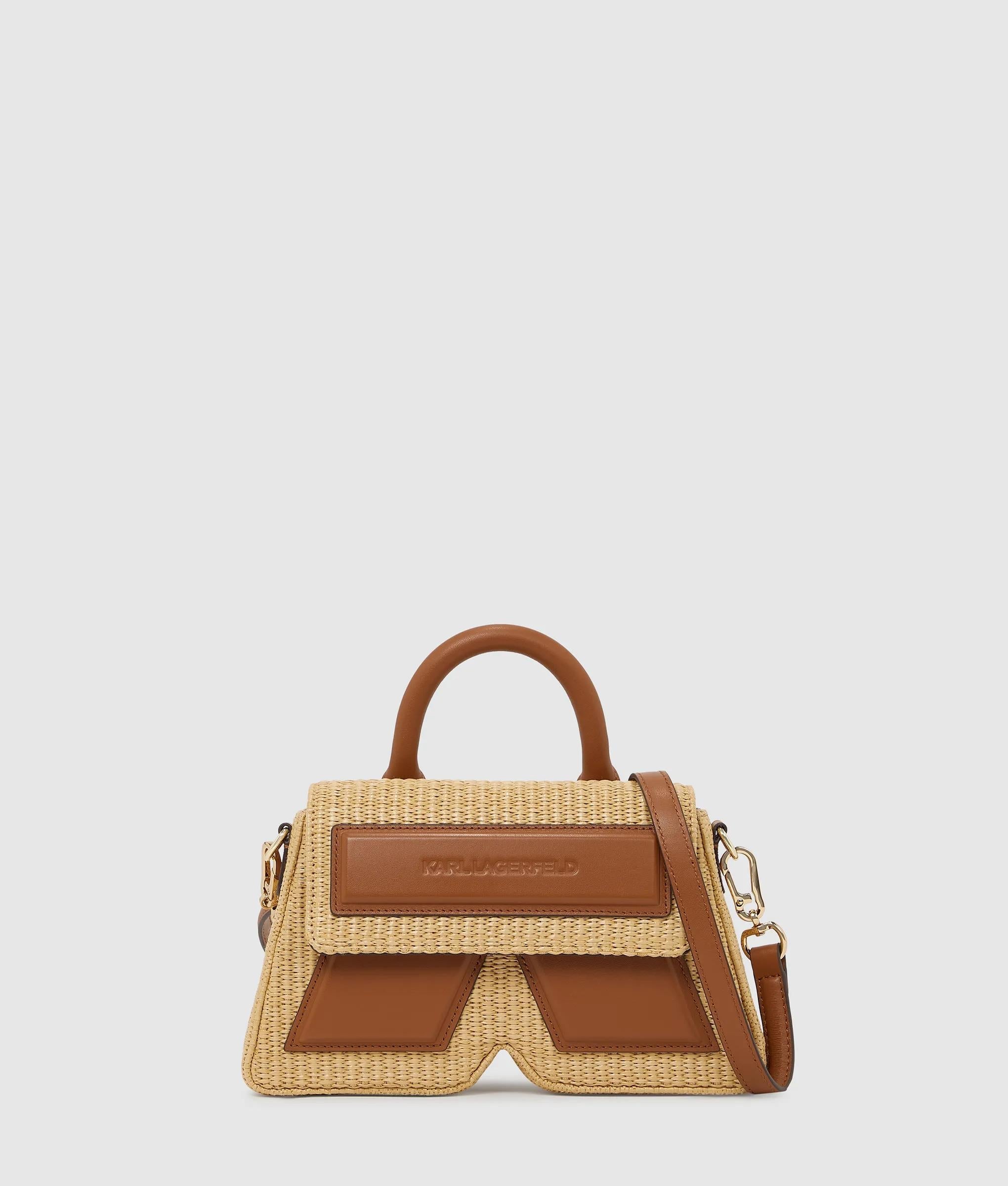 Ikon K woven top handle bag