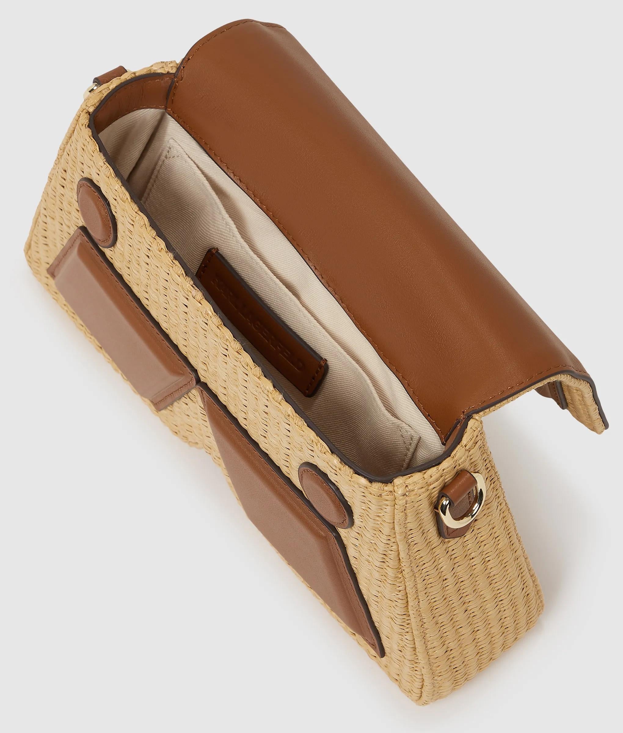 Ikon K woven top handle bag