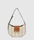 K/Signature striped shoulder bag