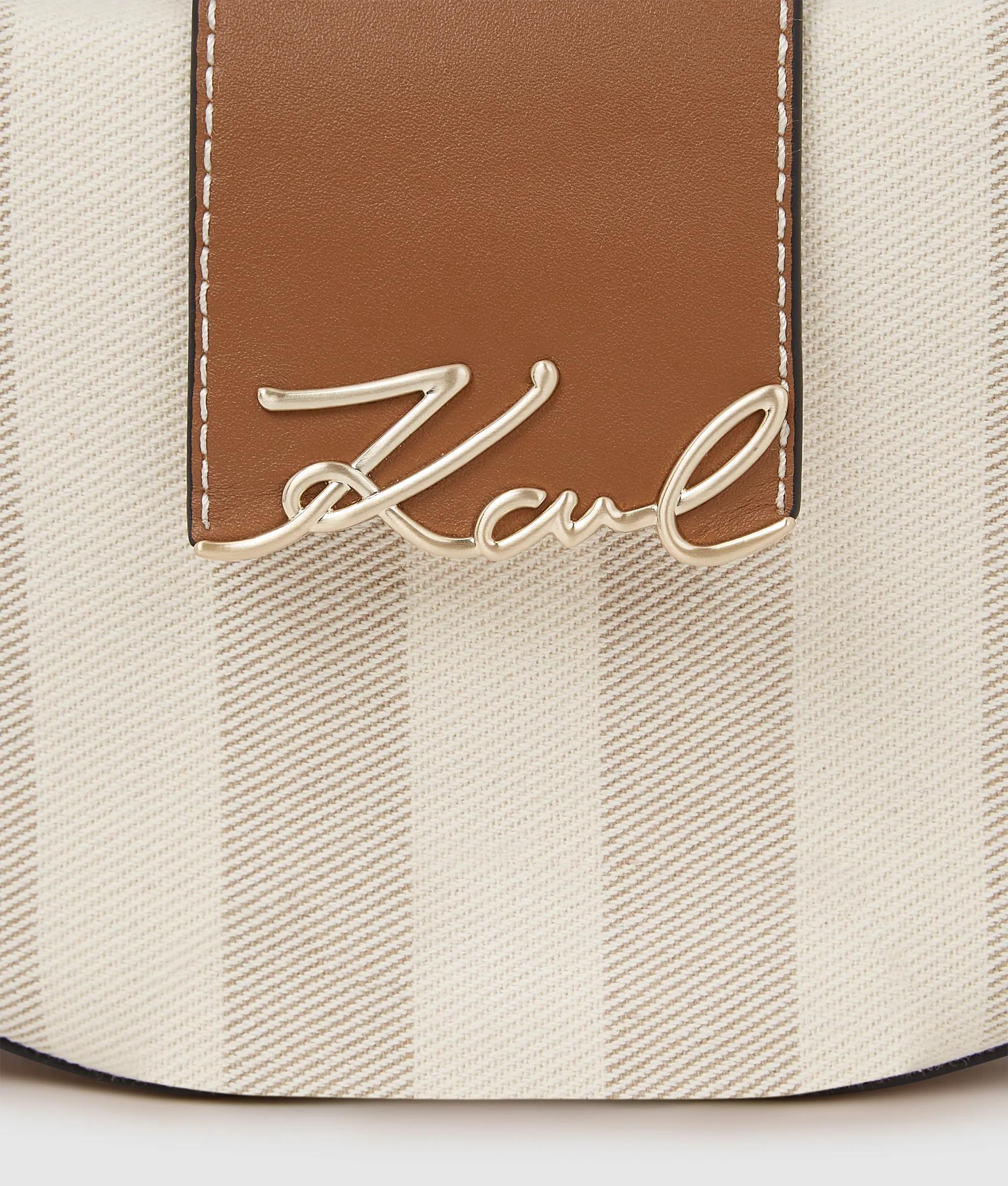 K/Signature striped shoulder bag