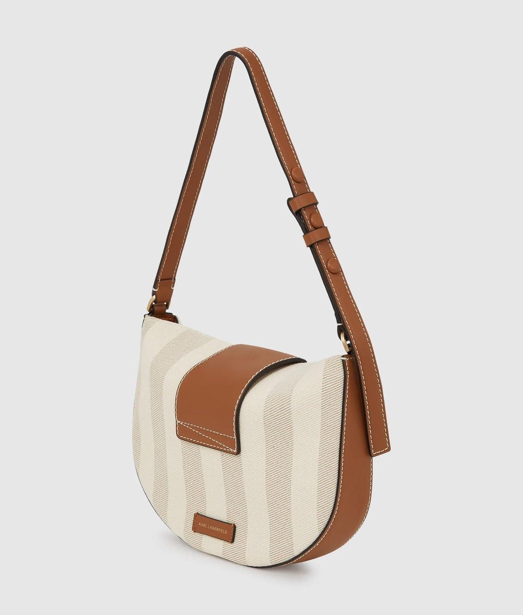 K/Signature striped shoulder bag