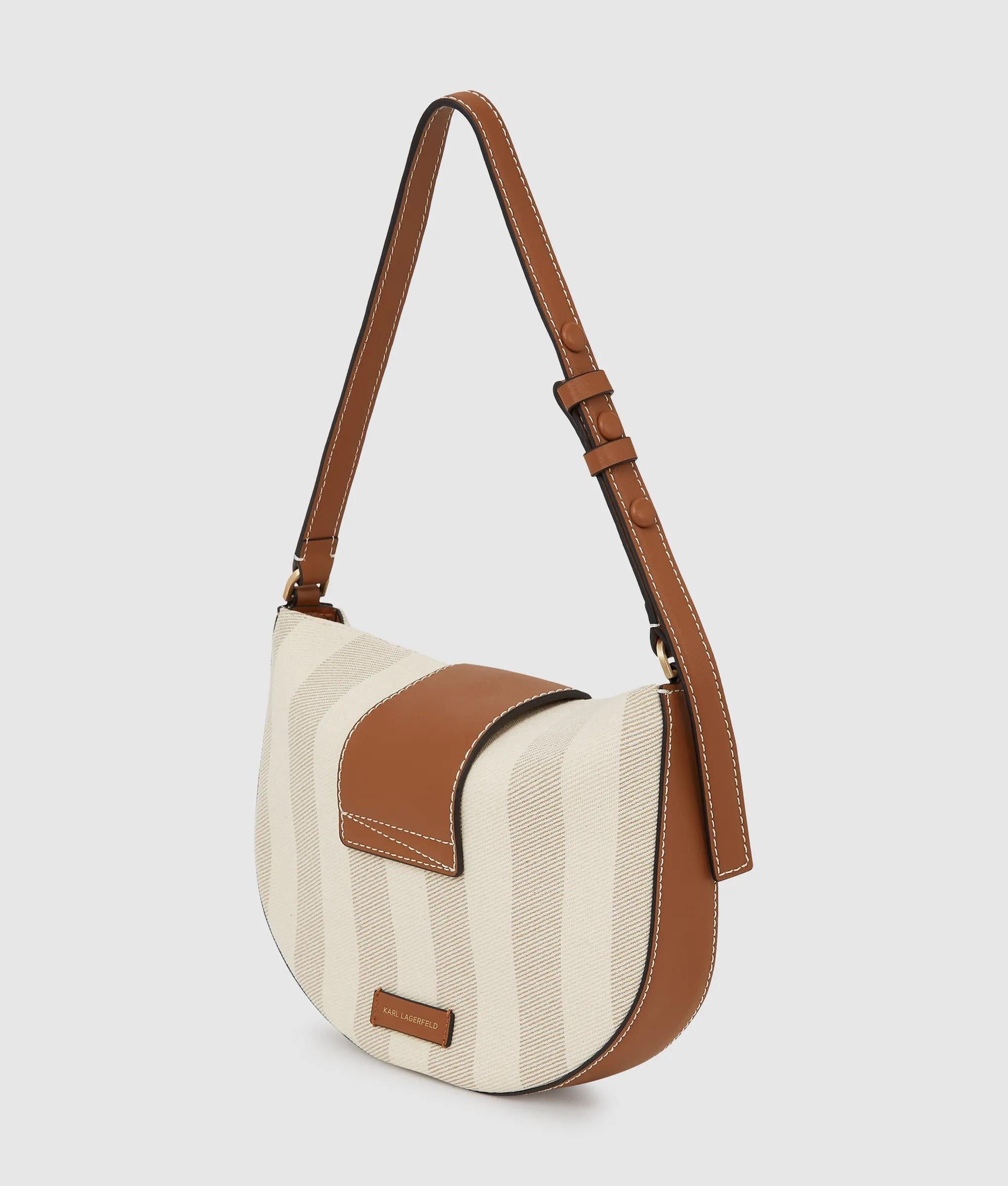 K/Signature striped shoulder bag