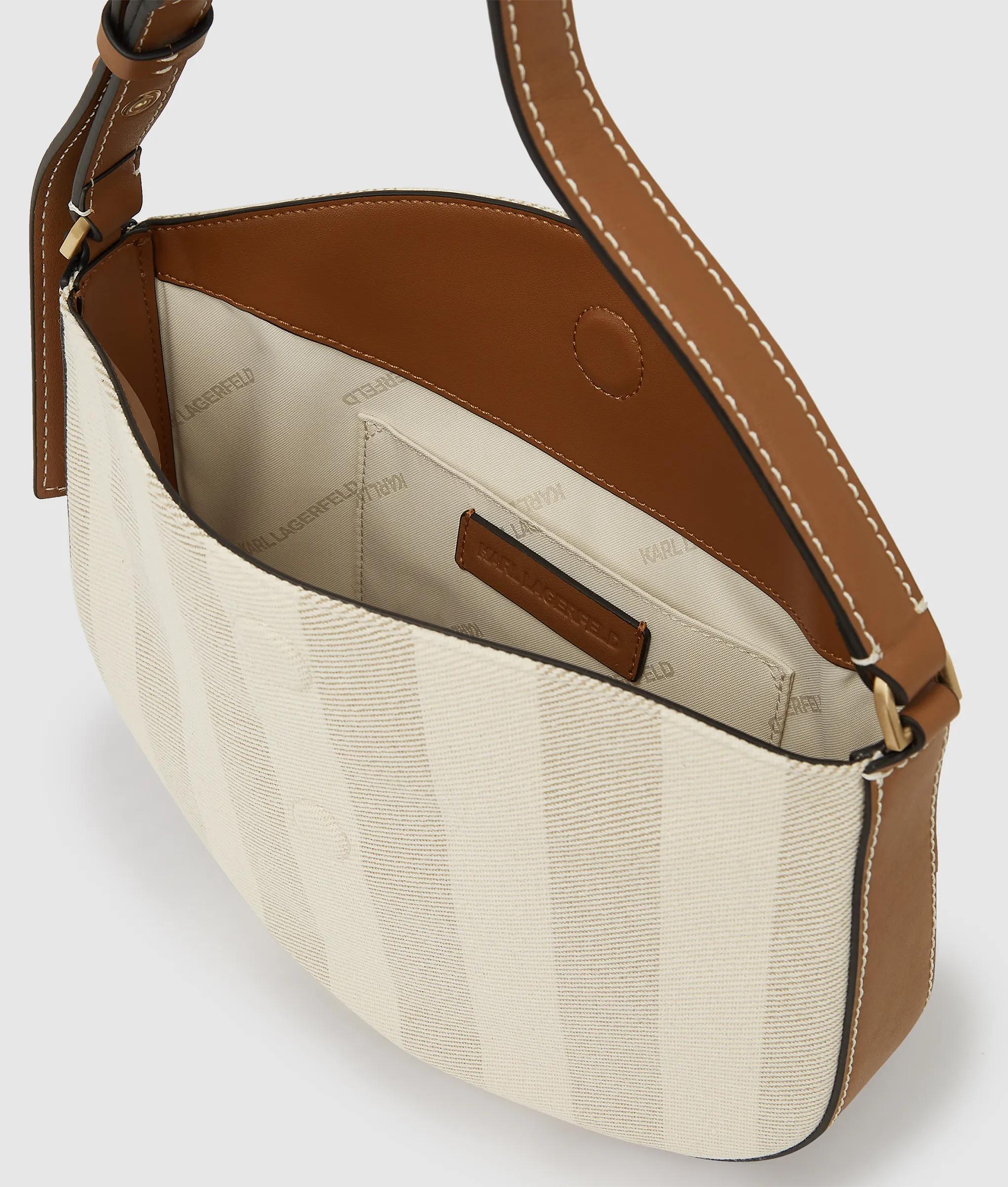 K/Signature striped shoulder bag
