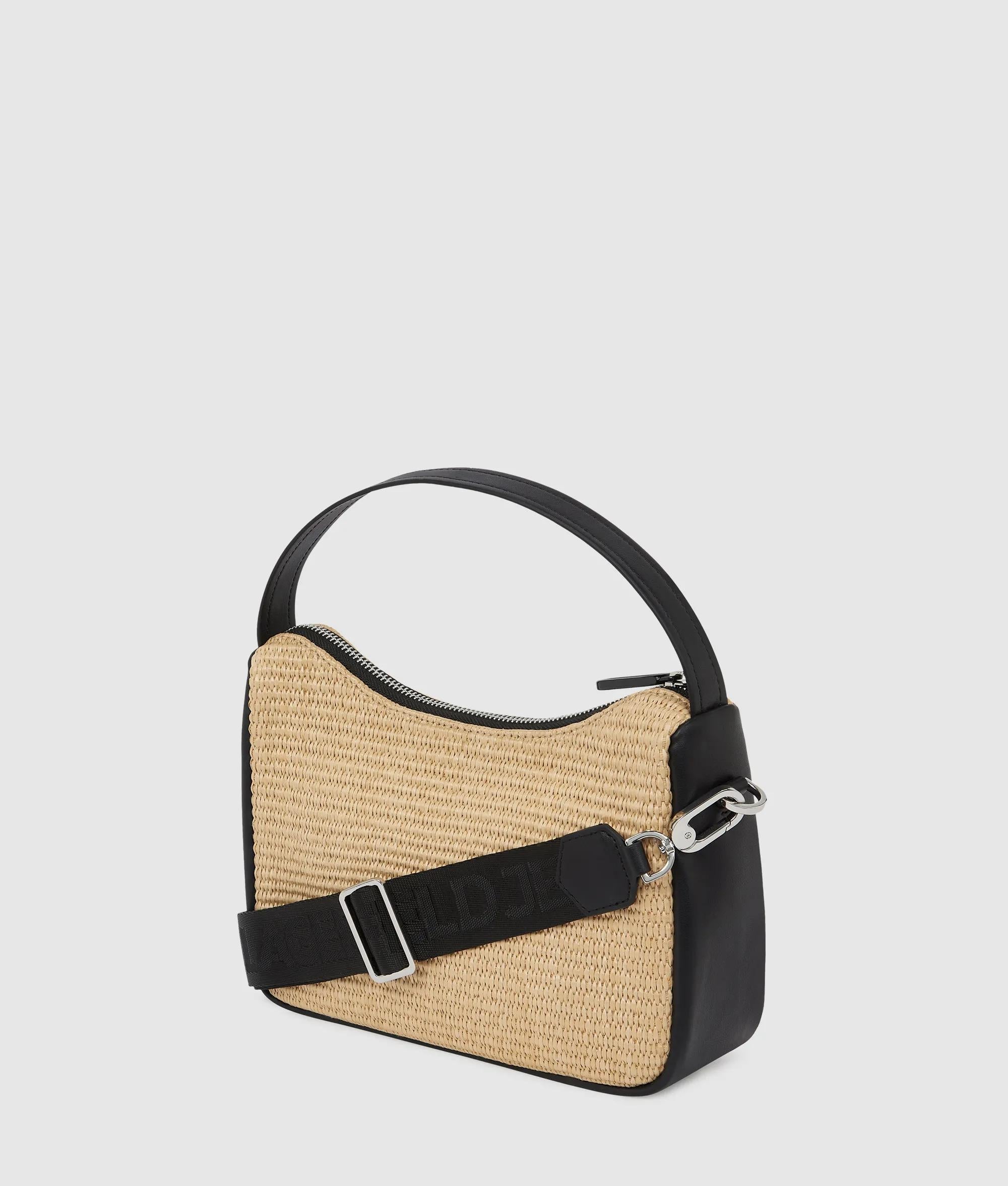 Woven mini hobo bag