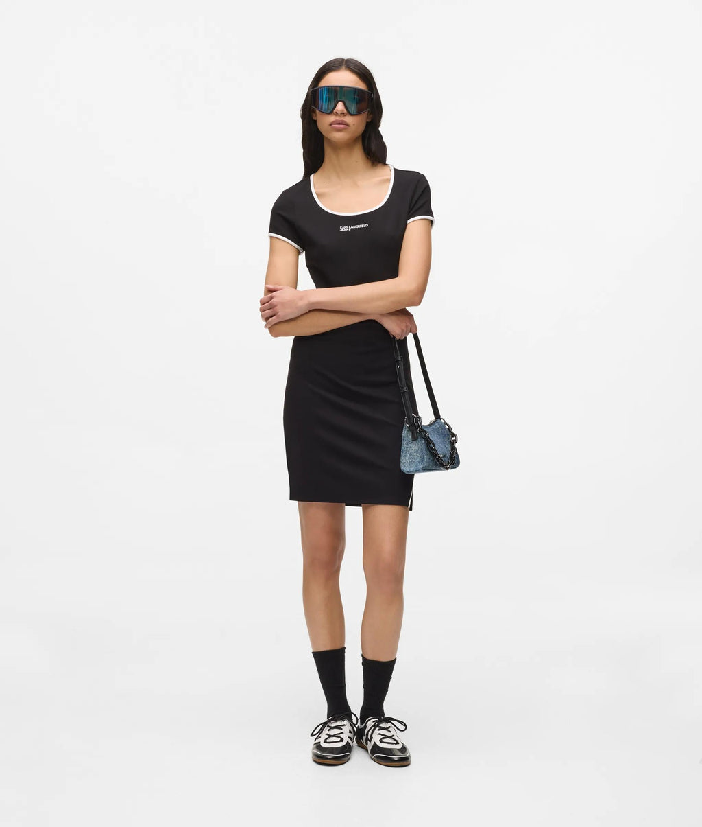 Denim chain shoulder bag