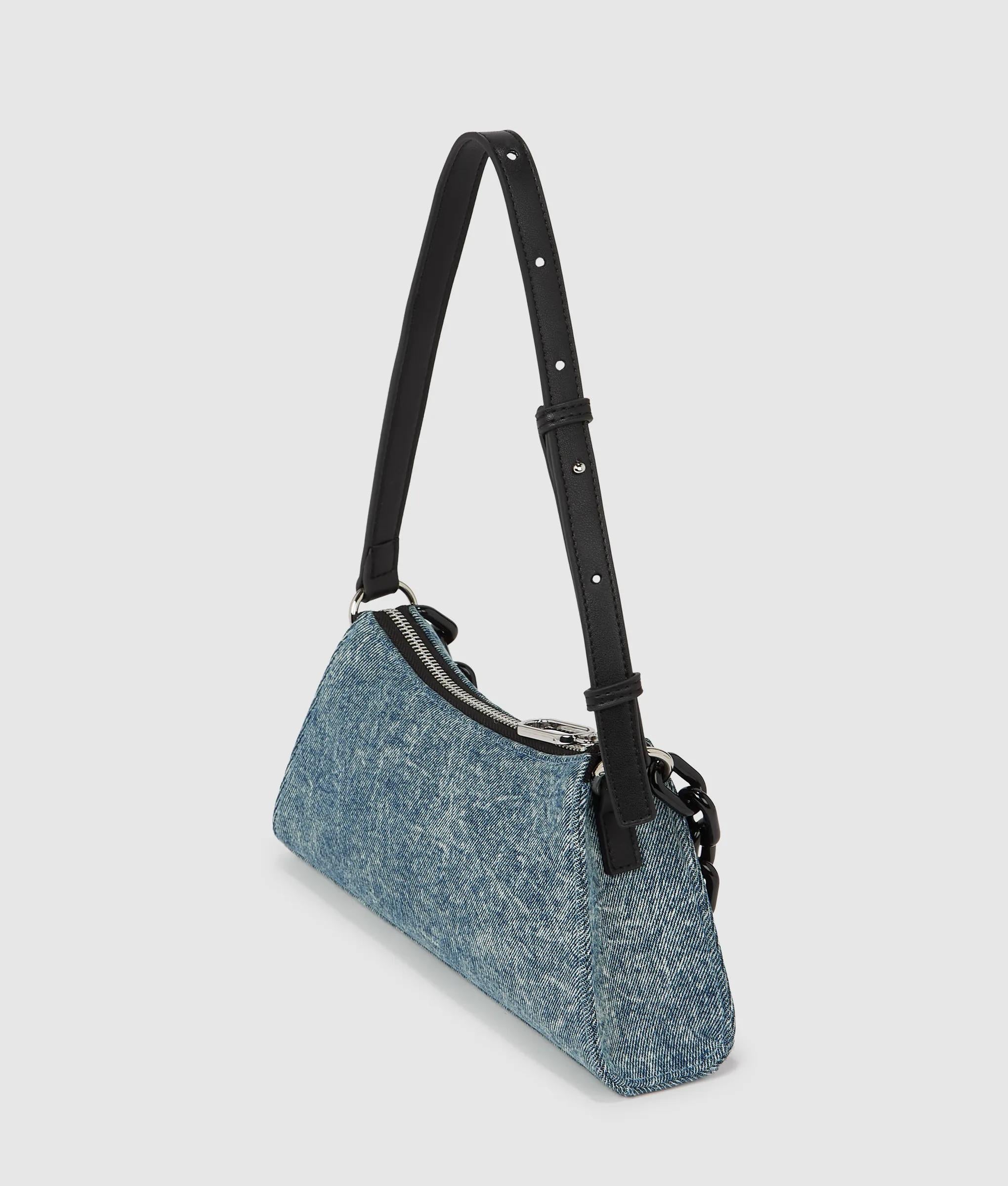 Denim chain shoulder bag