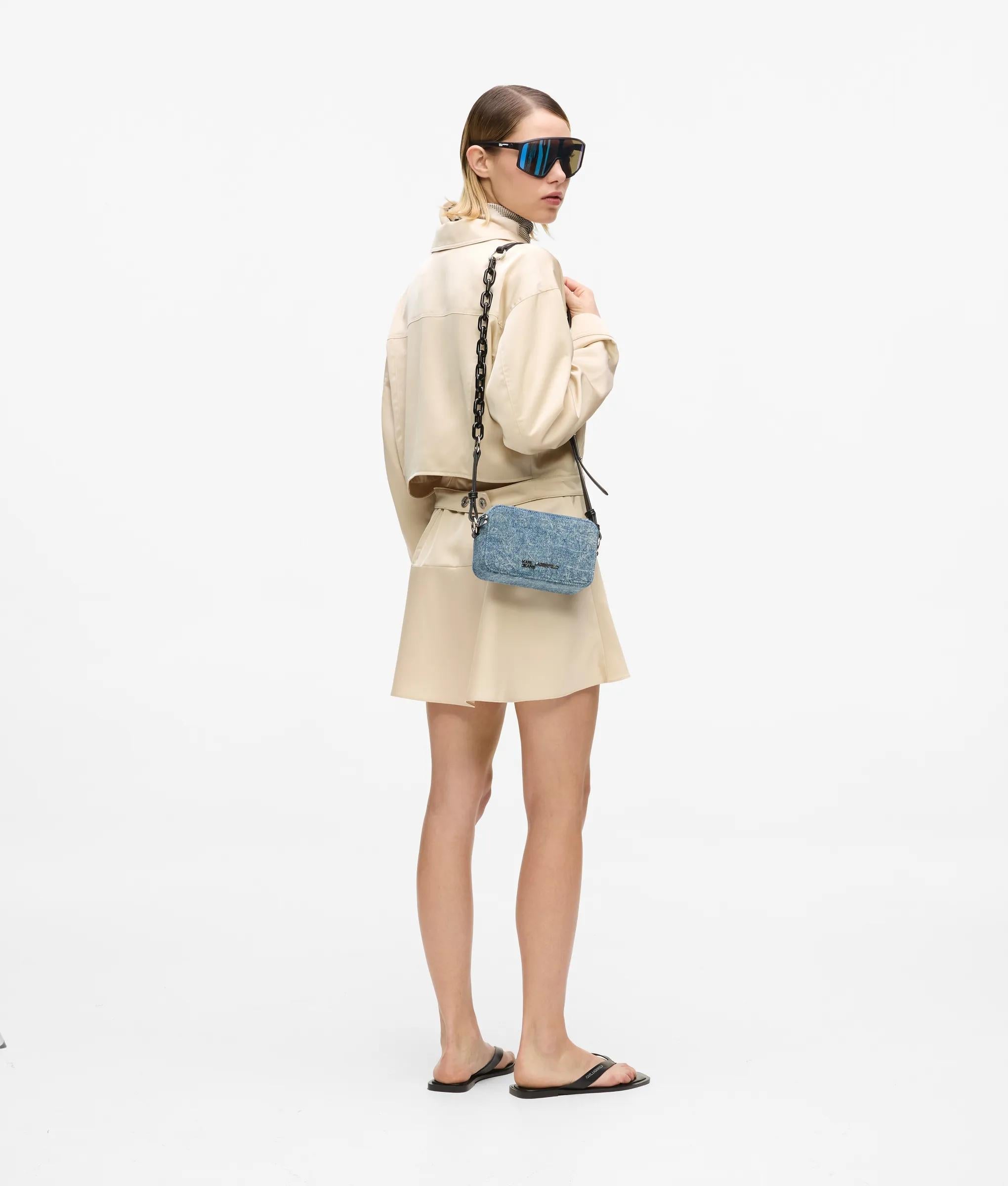 Denim chain camera bag