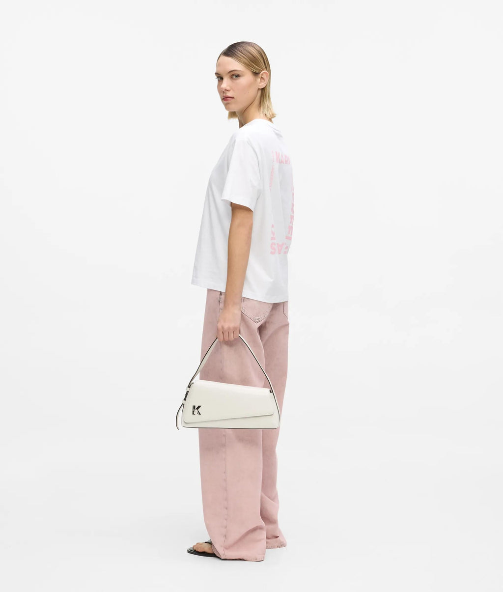 Geo high-shine flap bag