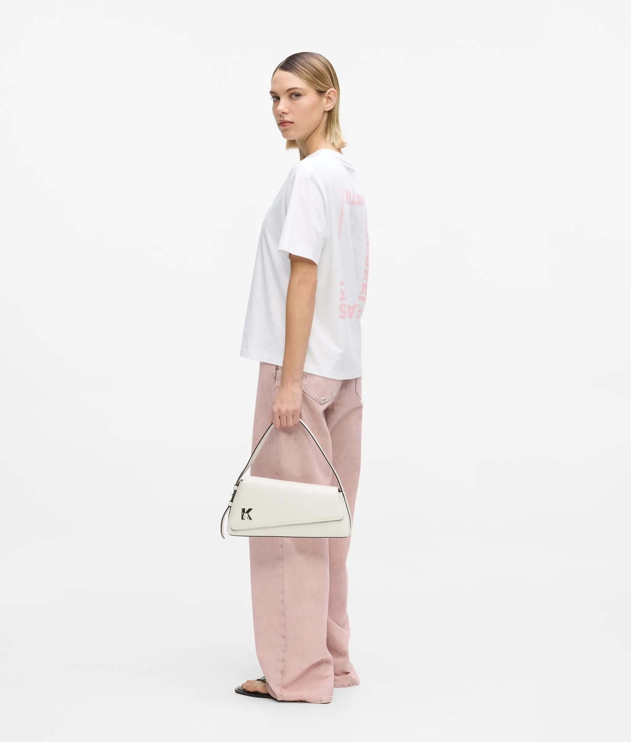 Geo high-shine flap bag