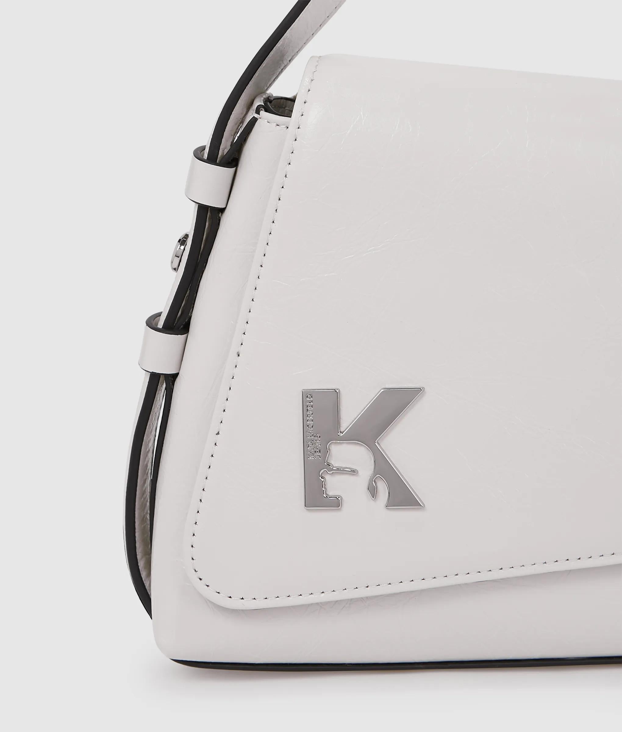 Geo high-shine flap bag