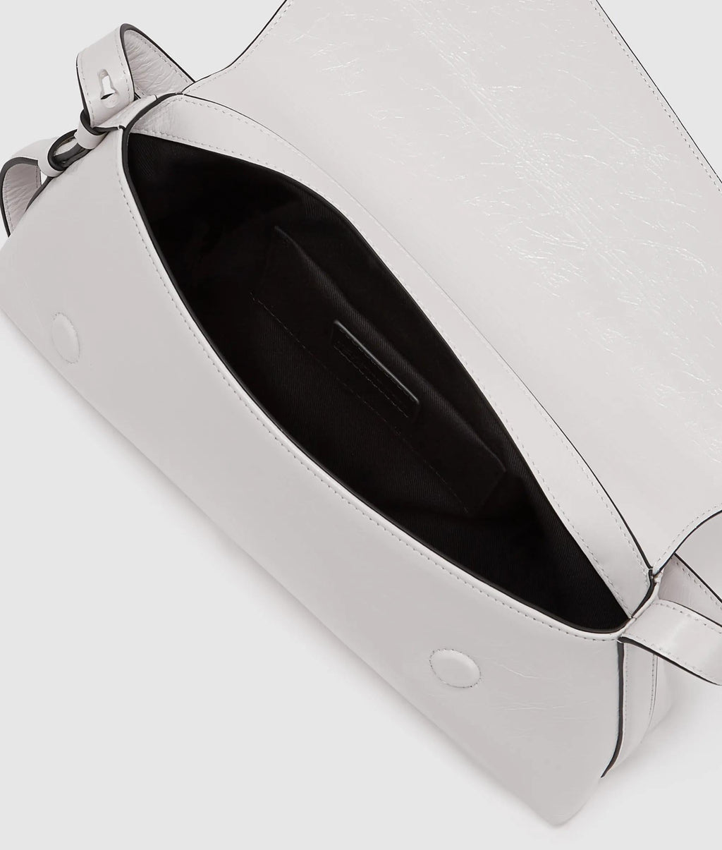 Geo high-shine flap bag