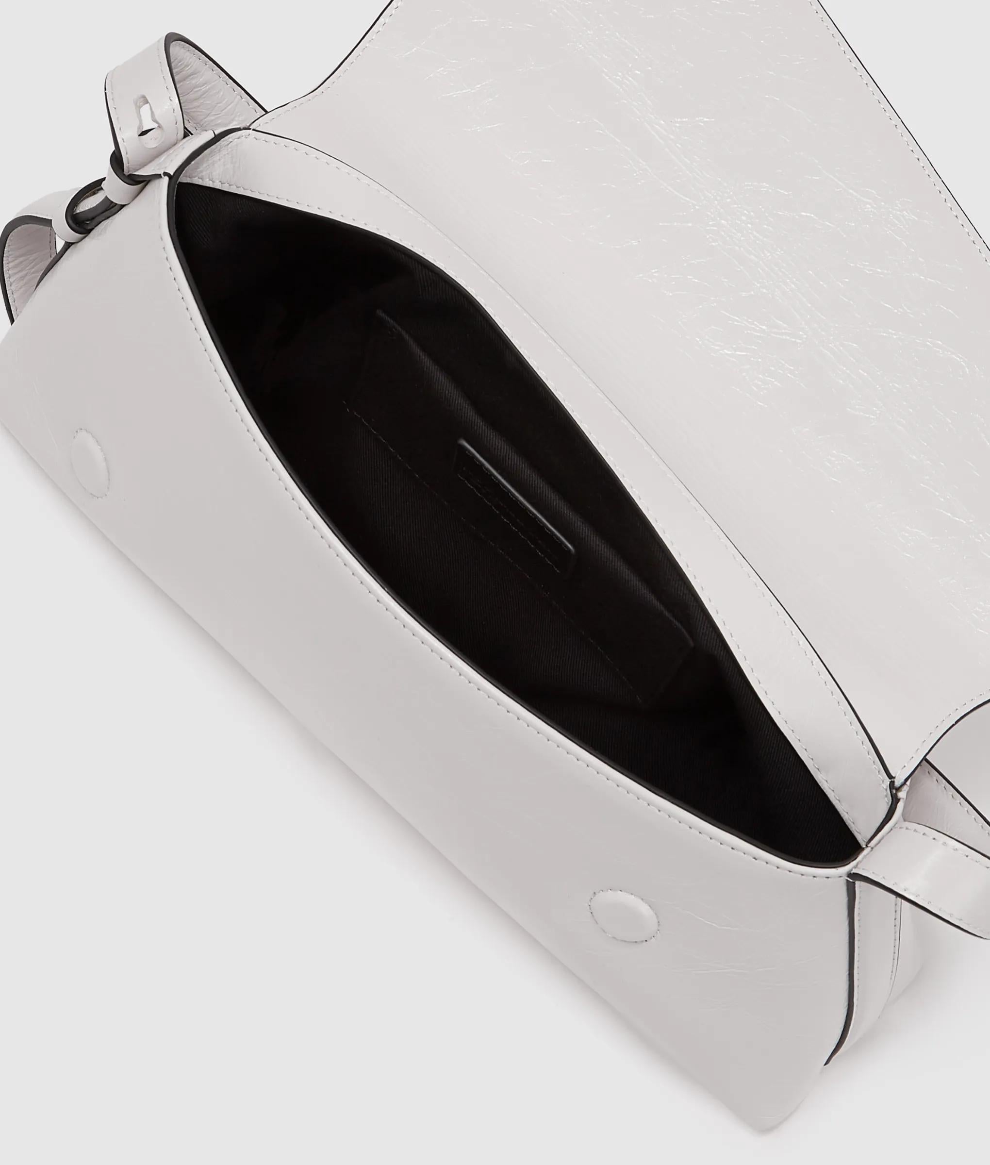 Geo high-shine flap bag