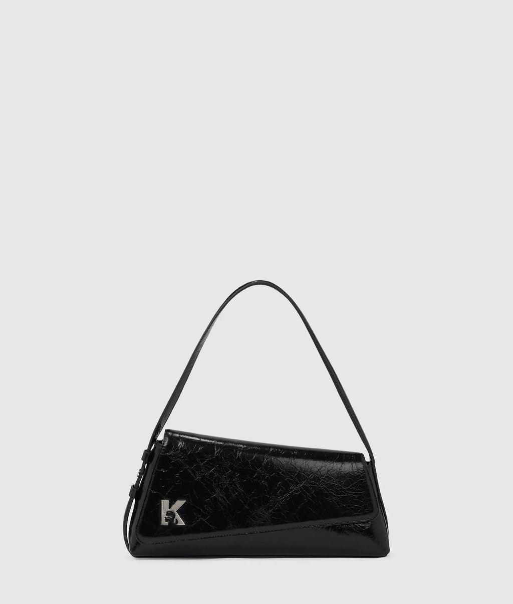 Geo high-shine flap bag