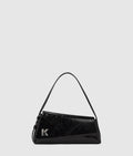 Geo high-shine flap bag