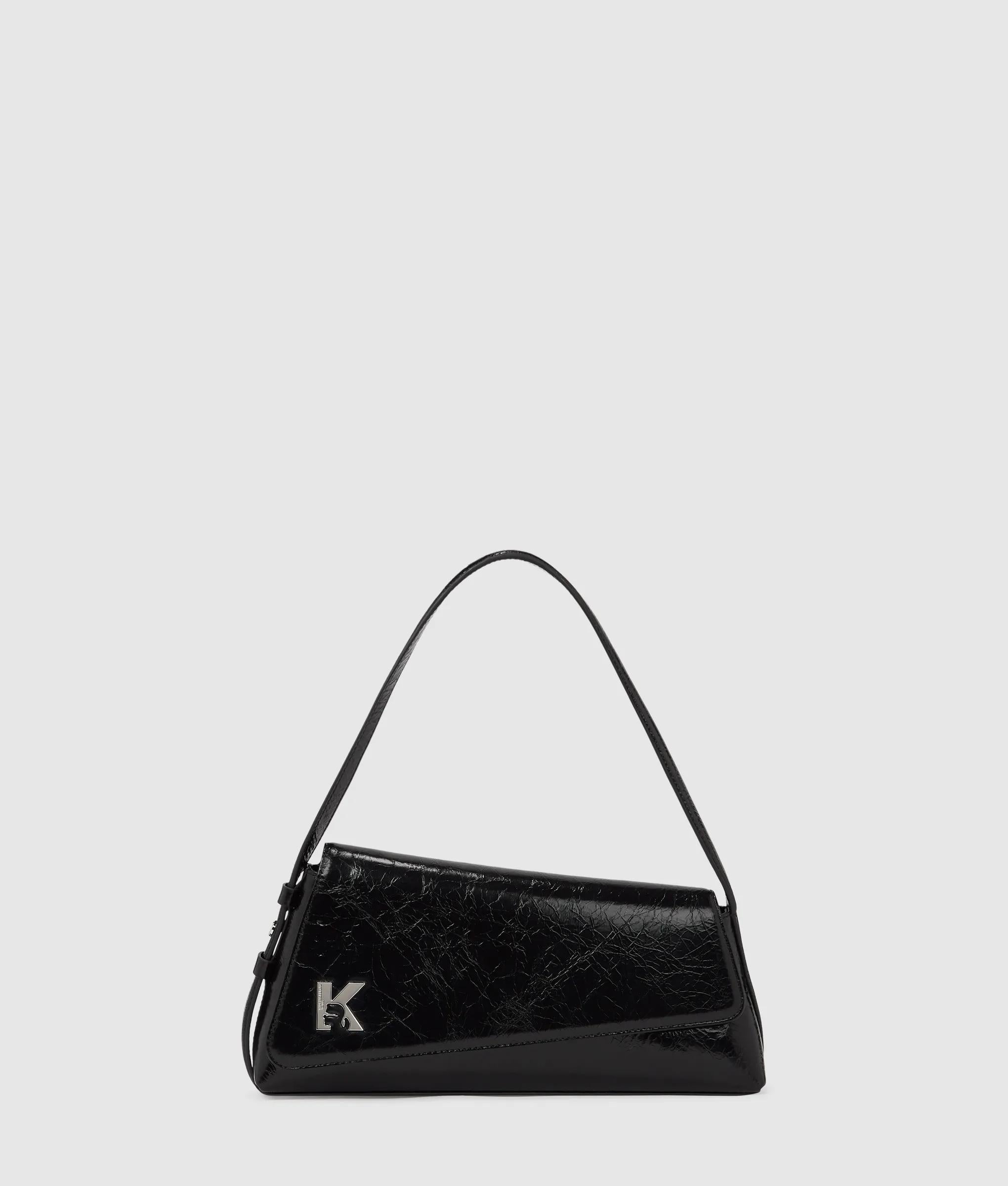 Geo high-shine flap bag