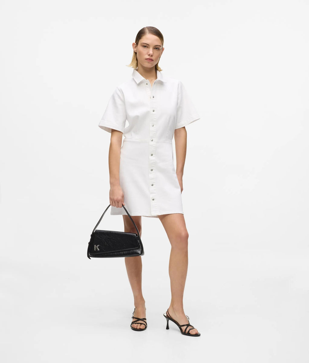 Geo high-shine flap bag