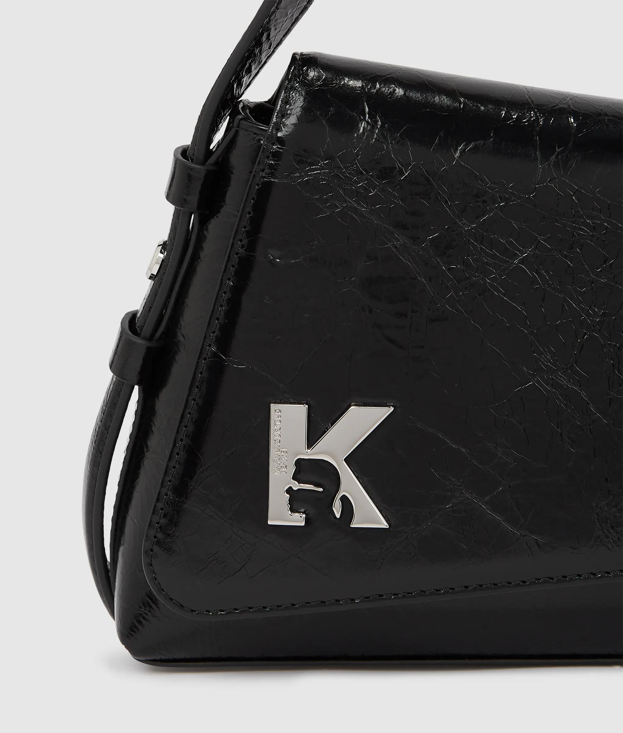 Geo high-shine flap bag