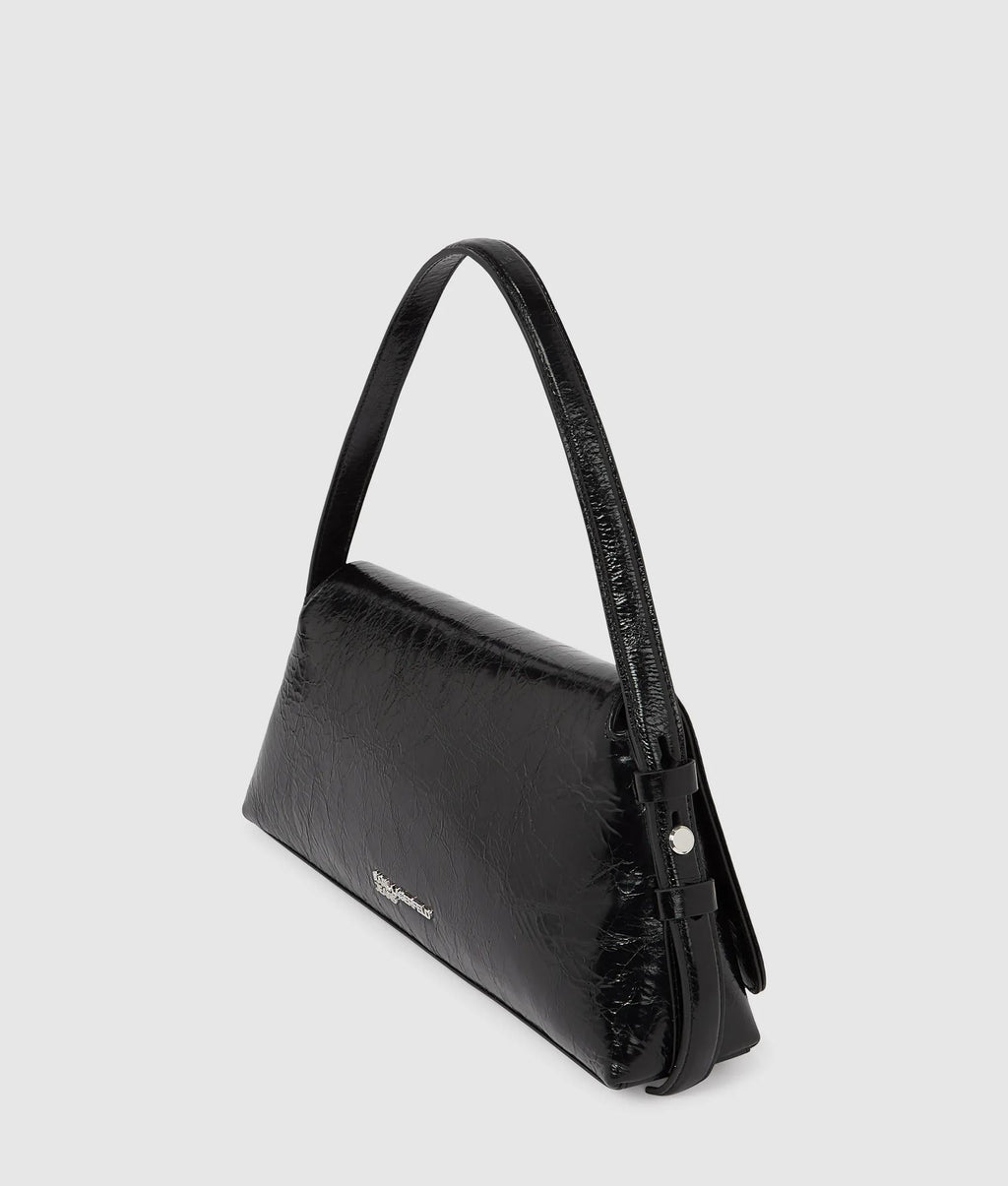 Geo high-shine flap bag