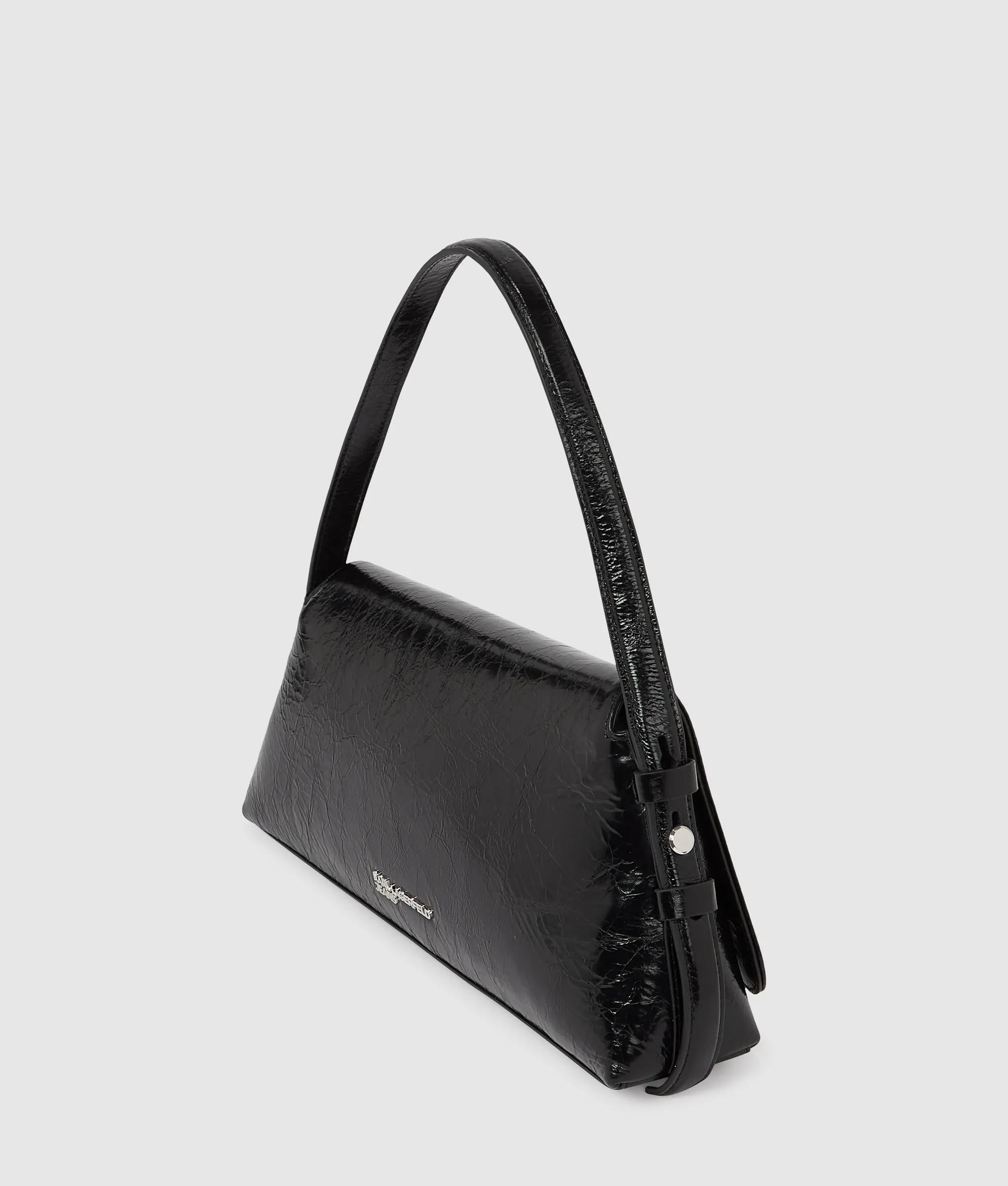 Geo high-shine flap bag