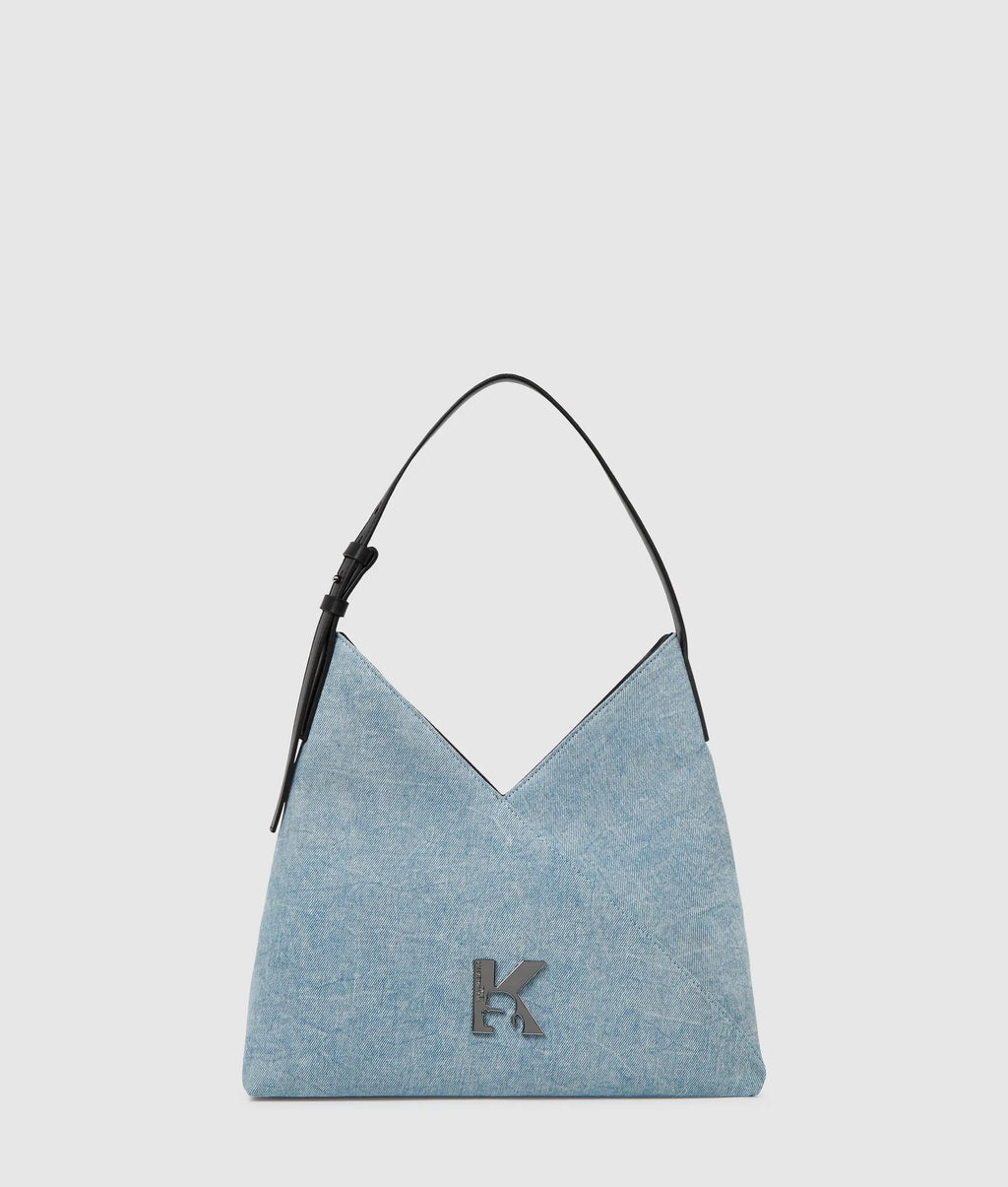 Geo small denim tote bag