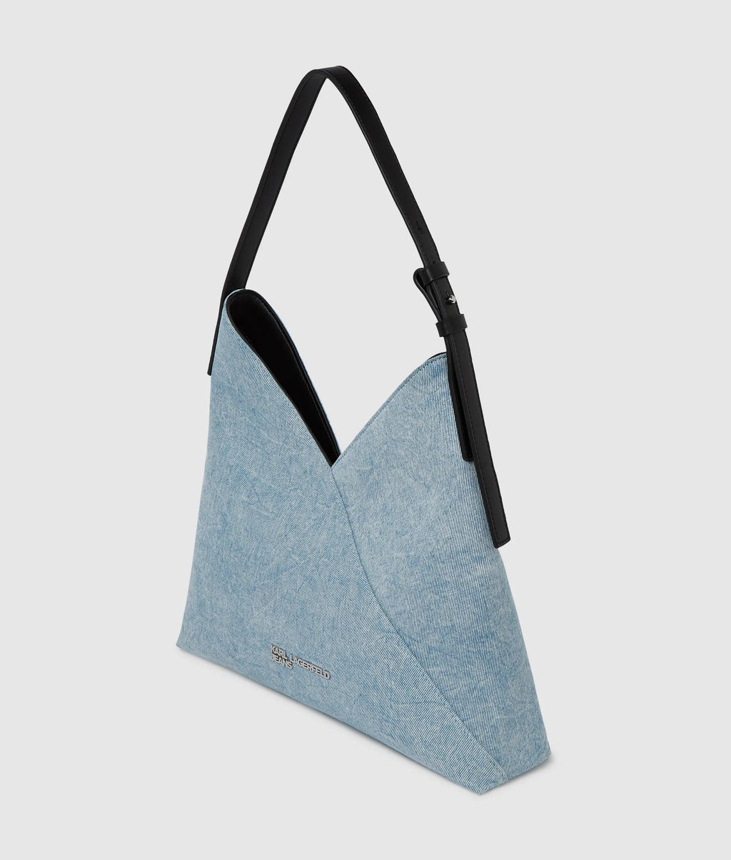 Geo small denim tote bag