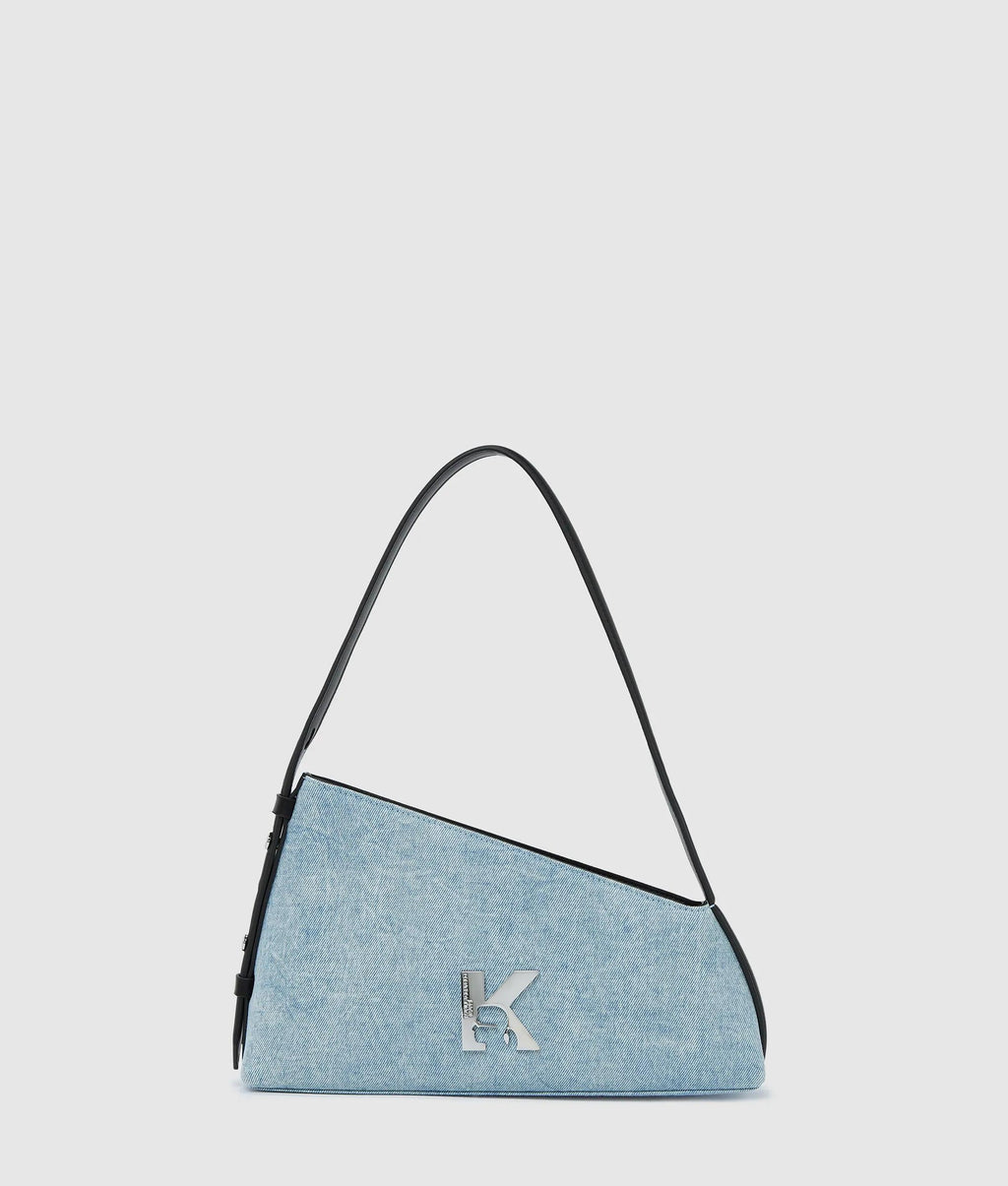 Geo denim shoulder bag