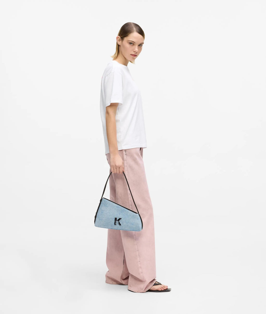 Geo denim shoulder bag