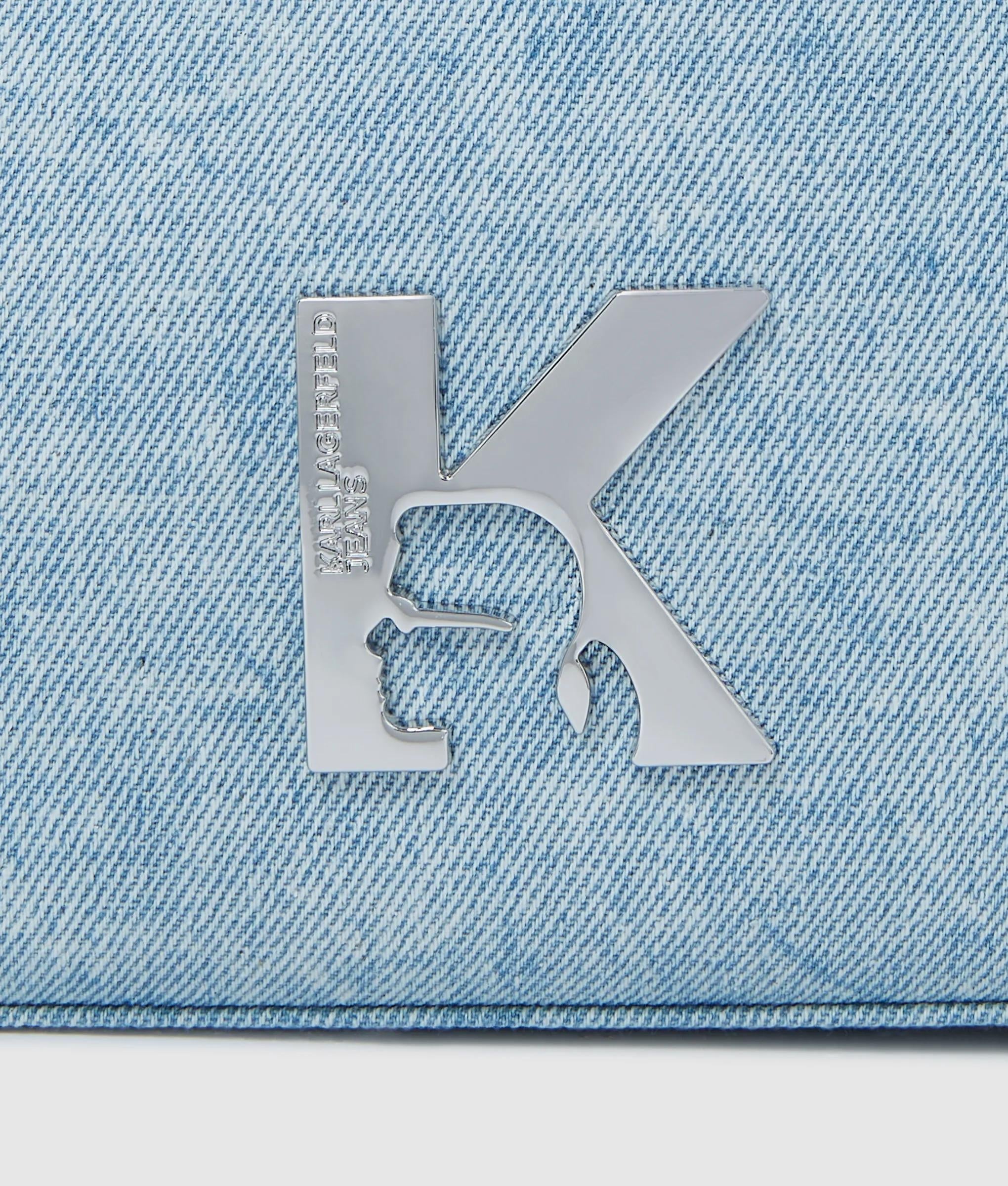 Geo denim shoulder bag
