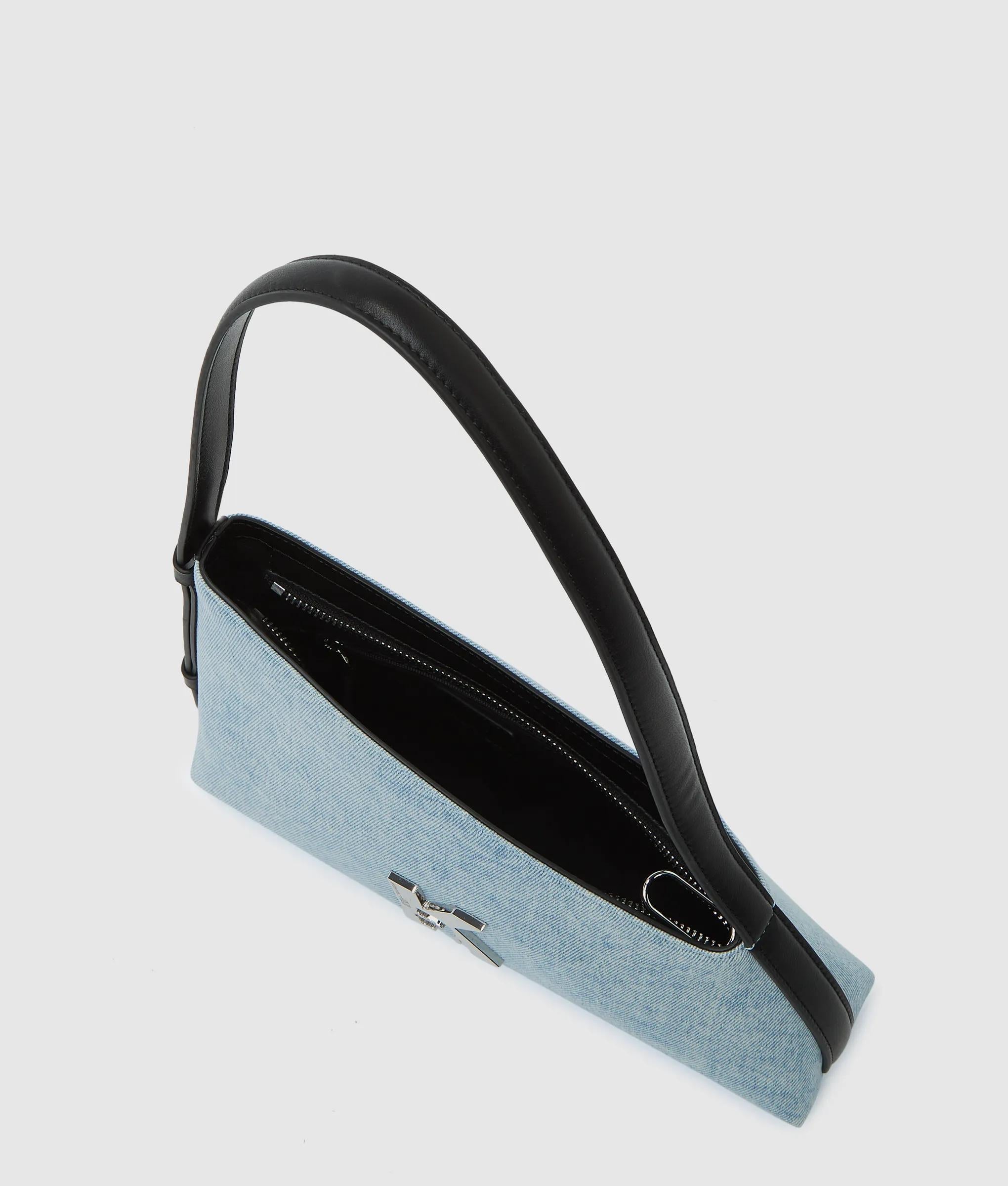 Geo denim shoulder bag