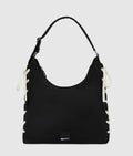 Nylon lace-up tote bag