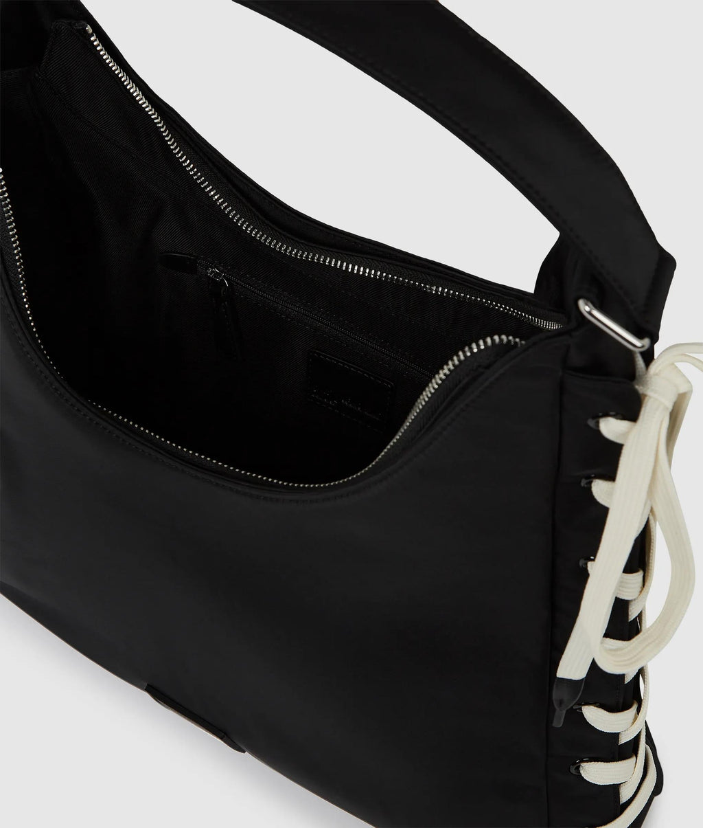 Nylon lace-up tote bag