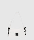 Nylon lace-up shoulder bag