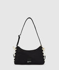 Nylon lace-up shoulder bag