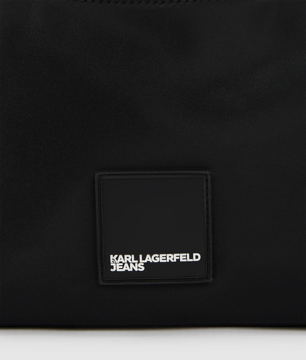 Nylon lace-up shoulder bag