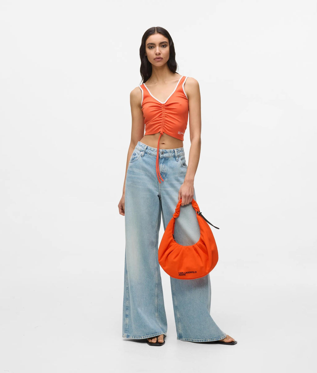 Gathered hobo bag