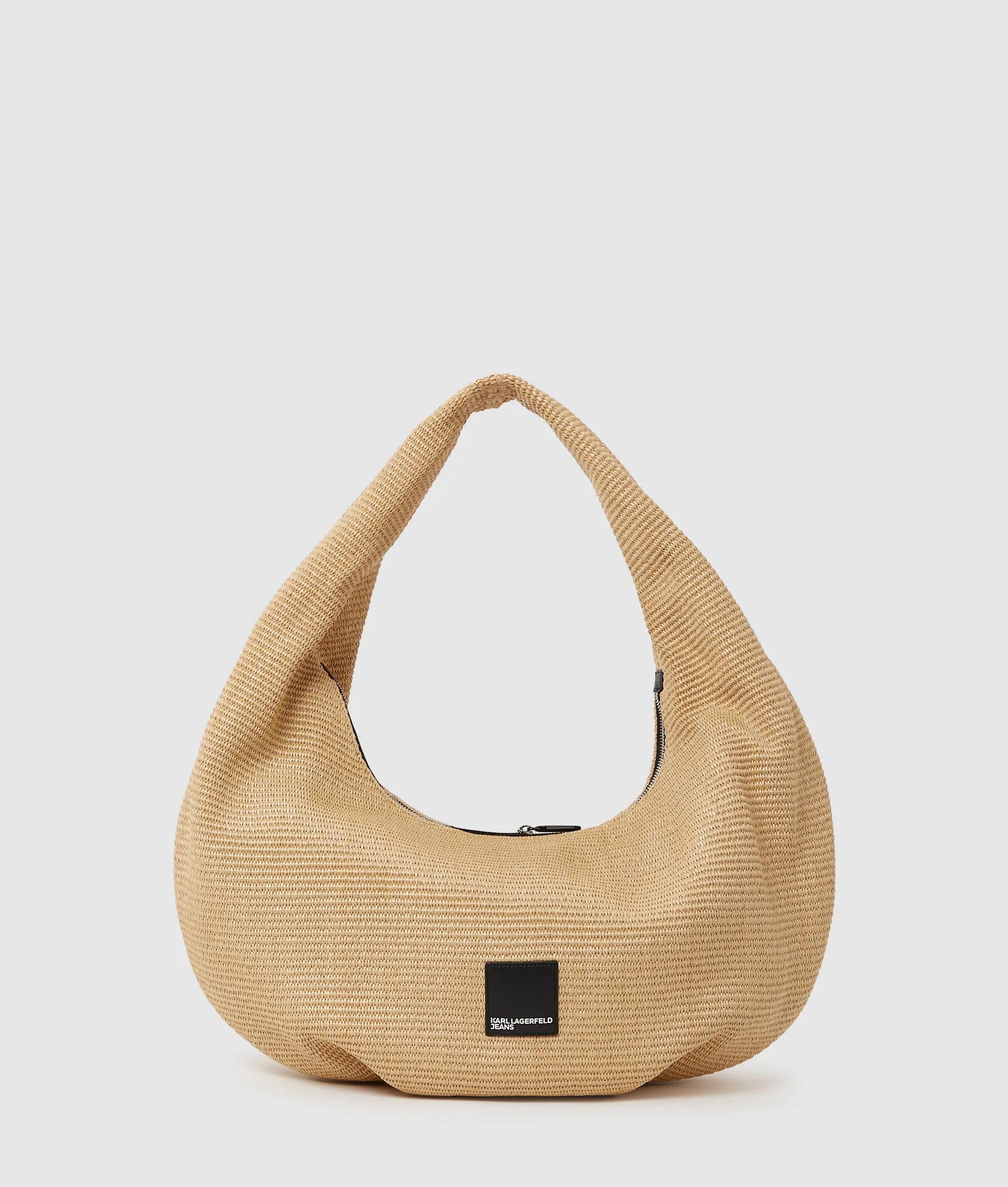 Woven large hobo bag