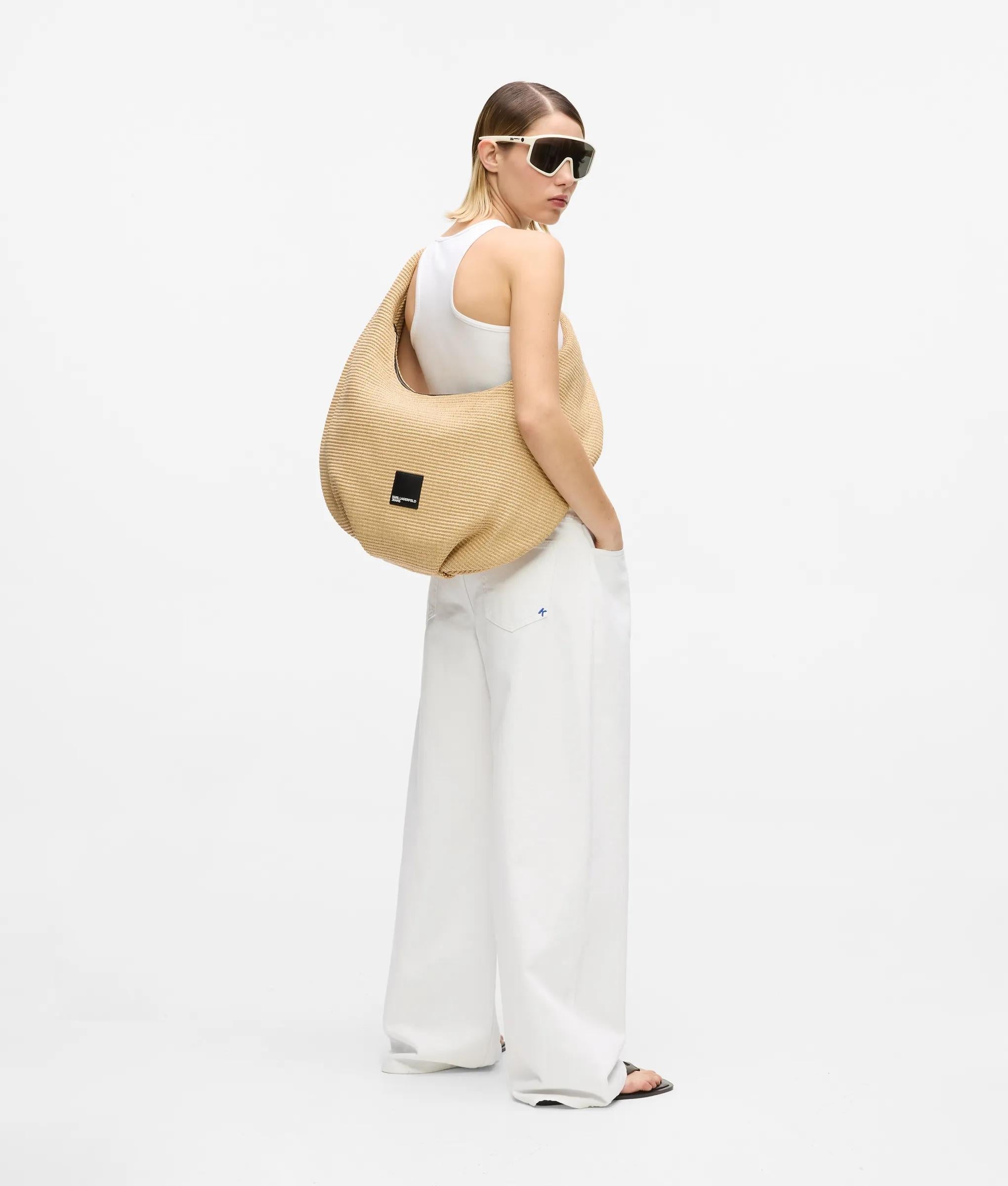 Woven large hobo bag