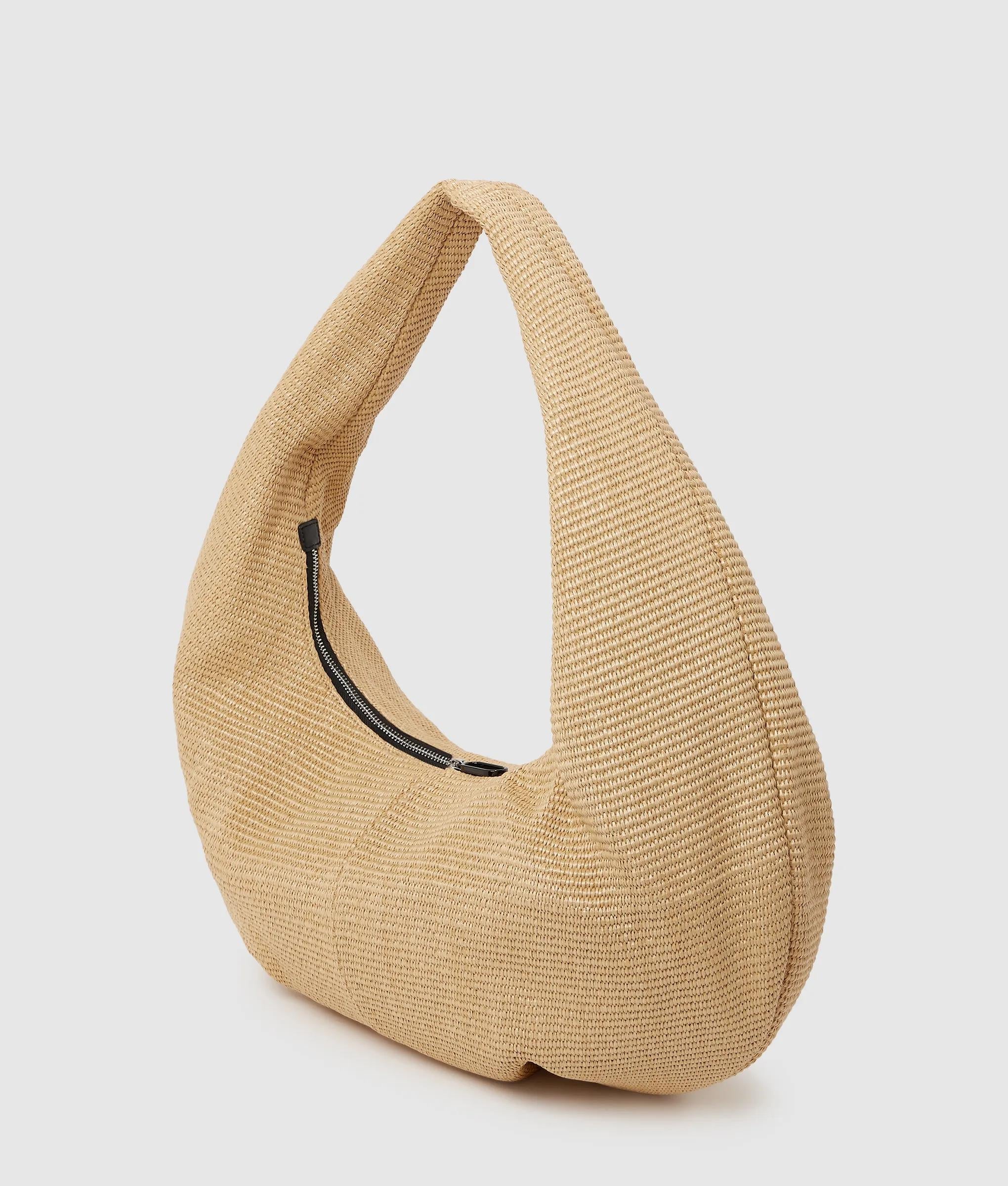 Woven large hobo bag