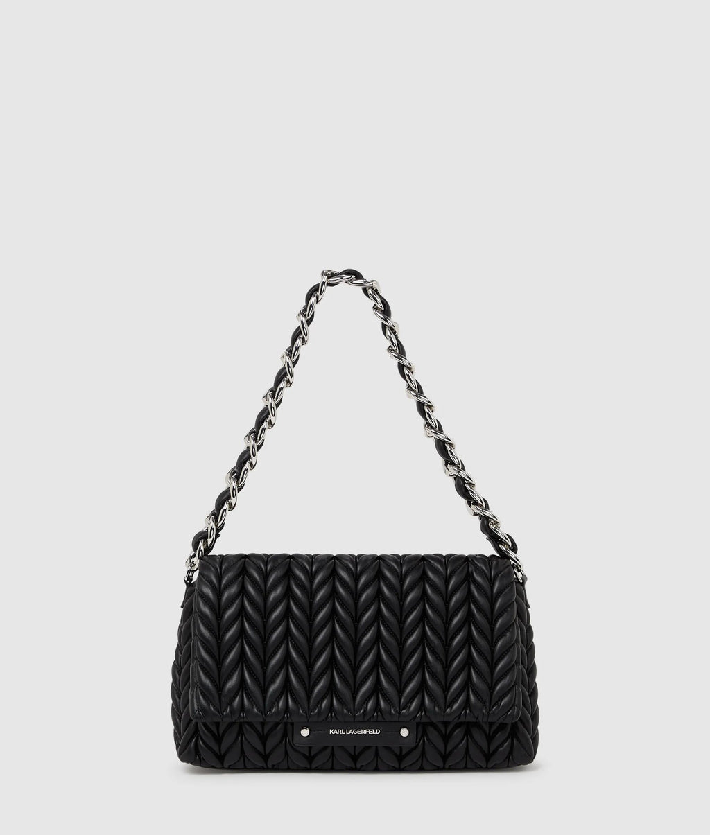 K/Weave flap shoulder bag