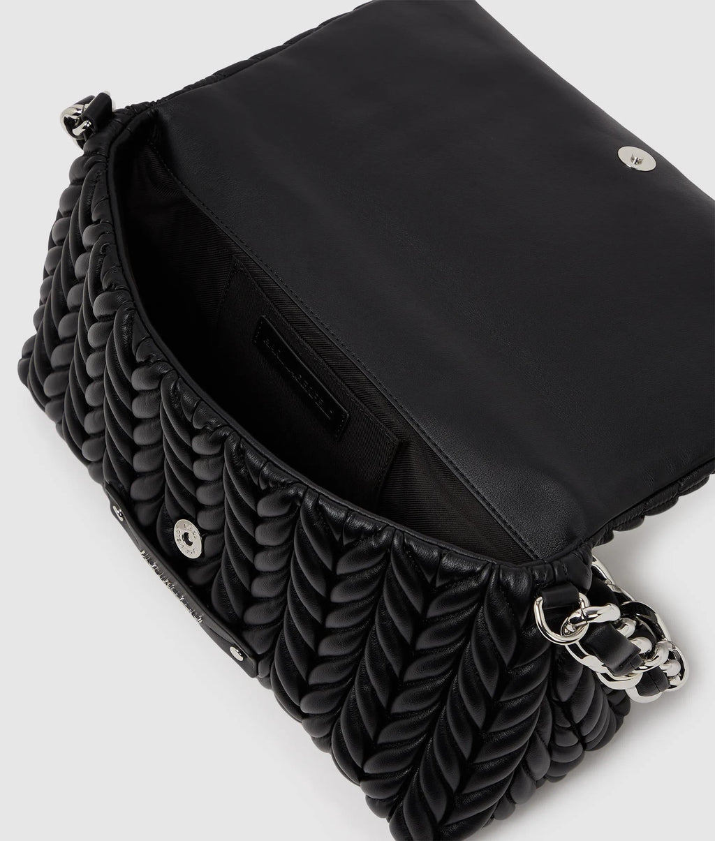 K/Weave flap shoulder bag