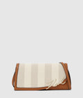 K/Signature striped flap bag
