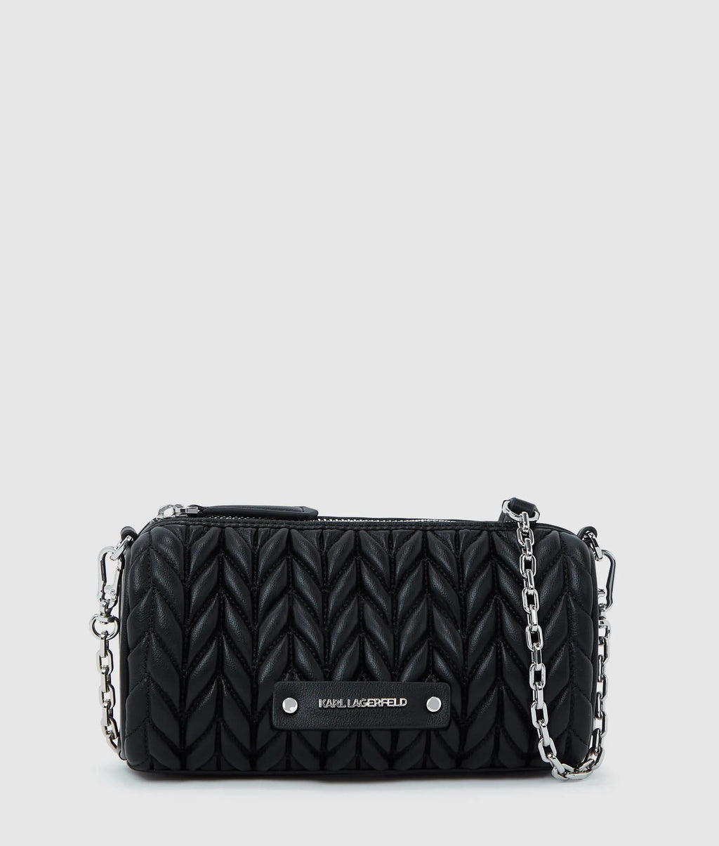 K/Weave barrel crossbody bag