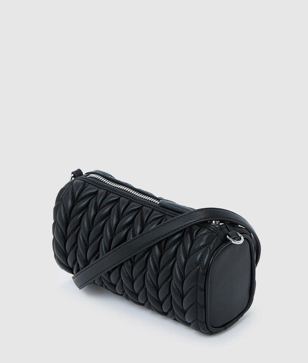 K/Weave barrel crossbody bag