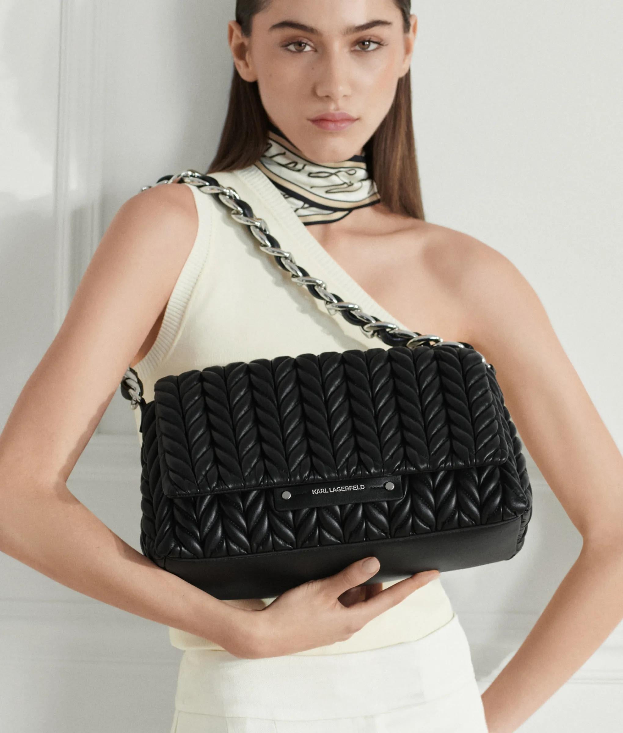 K/Weave barrel crossbody bag