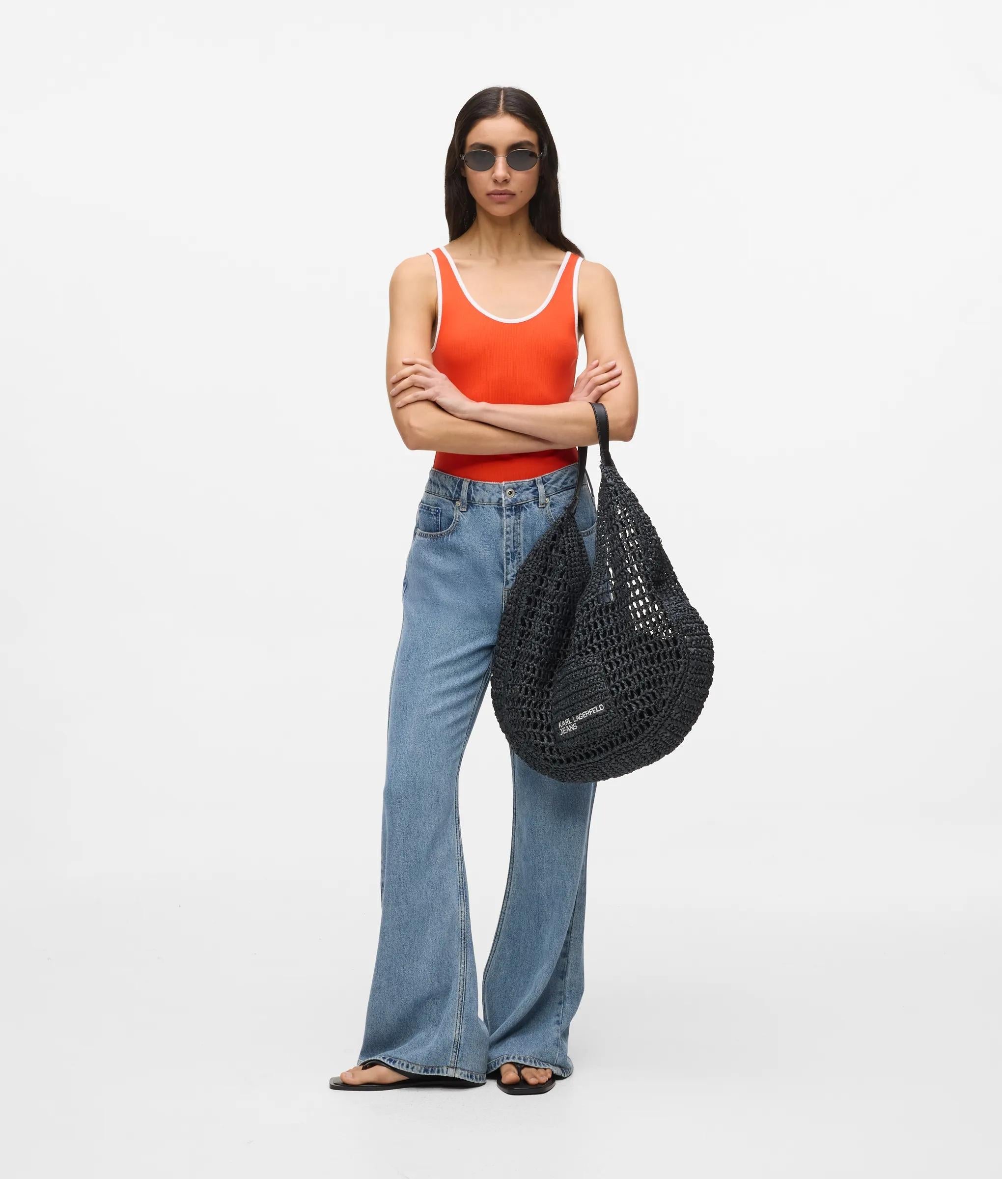 Summery woven hobo bag